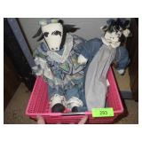 2 PLUSH COWS IN VINYL BASKET