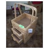 HANDMADE SEWING BASKET W/ DRAWERS 10 x 12 x 14>>>