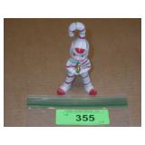 VINTAGE LEFTON CANDY CANE ELF W/ GOLD CANDLE 4 1/2