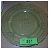 VINTAGE URANIUM GLASS DEPRESSION PLATE GEORGIAN>>>