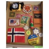 VINTAGE FLAG, ASST. PATCHES, VINTAGE ZOOMERANG, >>