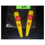 2 VINTAGE MICKEY MOUSE KAZOO