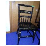 VINTAGE BLACK STENCILED HITCHCOCK STYLE CHAIR