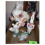 WOODEN EASTER BUNNY RABBIT CANDLE HOLDERS, >>>>