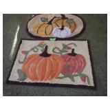 2 FALL PUMPKIN WOVEN RUGS