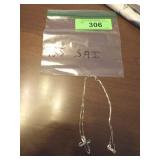 STERLING (925) SAPHIRE & DIAMOND? PENDANT AND.>>>