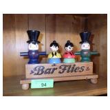 VINTAGE BAR FLIES BAR CADDY