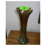 VINTAGE NORTHWOOD IRIDESCENT SWUNG GLASS VASE 10"