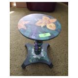 HAND PAINTED PEDESTAL PLANT STAND 18" TALL