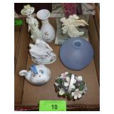 FIGURINE VASE, TIMEX FLOWER BASKET CLOCK, SWAN>>>