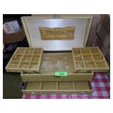 VTG DOMED TOP JEWELRY BOX / CHEST 16 x 9 x 6 1/2