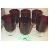 VINTAGE RUBY RED FOOTED CORDIALS