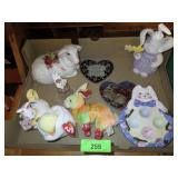 CERAMIC LAMB, JOAN BAKER STAINED GLASS BUNNY &>>>>