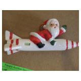 VINTAGE SHAFFORD ATOMIC SANTA ON ROCKET CHRISTMAS>