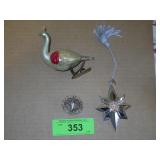 VINTAGE CLIP ON BIRD CHRISTMAS ORNAMENT (NO TAIL>>