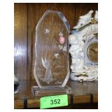 VINTAGE ACRYLIC ETCHED ANGEL DECOR 8 1/2"