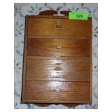 VINTAGE PINE WALL MOUNT SPICE CABINET W/ DRAWERS>>