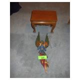 WOODEN ANGEL & SMALL HARVEST TABLE