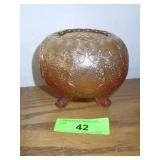 VINTAGE FENTON? CARNIVAL GLASS FOOTED ROSE BOWL