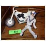 1972 HOLLIS EVIL KNIEVEL MOTORCYCLE & DOLL
