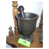 CAST IRON MORTAR & PESTAL 6"