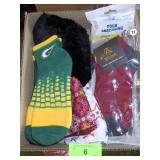 GREEN BAY PACKET SOCKS, NIP ZEBA SOCKS, SHOE SOLE>
