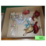 ASST. BIRD RELATED CHRISTMAS ORNAMENTS