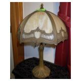 VTG SLAG GLASS LAMP *1 CRACKED PANEL - NO SHIPPING