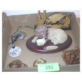 SOUVENIR PEN HOLDER, LION FIGURINE, ORNAMENTS, ETC