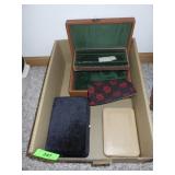 VINTAGE JEWELRY BOXES & COIN PURSE W/ ZIPPERED>>>>