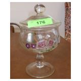 VINTAGE HAND PAINTED CANDY DISH (MINOR NICKS)