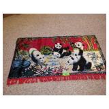 VINTAGE KOREAN PANDA BEAR TAPESTRY 39 x 22