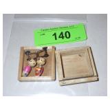 VINTAGE JAPANESE WOODEN KOKESHI DOLL EARRINGS