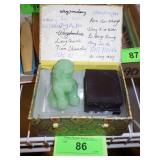 VINTAGE ? JADE? FOO DOG W/ STAND