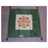 VTG EMBROIDERED SILK KOREAN PILLOW CASE 23 x 23