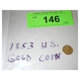 1853 U.S. GOLD COIN 1.6 GRAMS