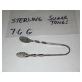 STERLING SILVER SUGAR TONGS  7.6 GRAMS
