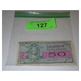 VINTAGE MILITARY 50 CENT CERTIFICATE