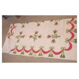 VINTAGE 1855 HANDMADE QUILT SIGNED  85 x 82