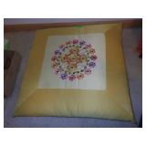 EMBROIDERED SILK KOREAN PILLOW 23 x 23