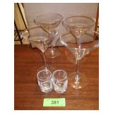 MARTINI GLASSES & SHOT GLASSES
