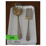 VINTAGE S KIRK & SON STERLING SILVER SALAD FORK &>