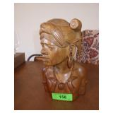 VINTAGE HAND CARVED WOOD SCULPTURE SIGNED 10 1/2"
