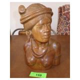VINTAGE HAND CARVED WOOD SCULPTURE 10 1/2"