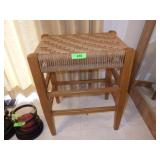 OAK STOOL W/ RUSH SEAT 19 x 14 x 24