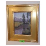 THOMAS C ROBINSON OIL OB CANVAS LETHERWOOD CREEK>>