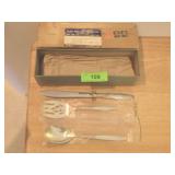 VINTAGE LUNT STERLING SILVER CARVING SET & SPOON >