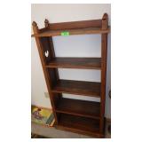 VINTAGE? HANDMADE? OAK BOOKSHELF W/ HEART CUTOUTS>