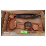 ASST. WOODEN BOWLS, MONKEY POD PINEAPPLE BOWL