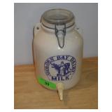 GOLDEN BAY DAIRY STONEWARE MILK DISPENSER 10"